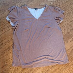 Adrianna Papell polyester top size 1x - brown and cream colored